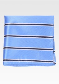 Ribbed Textured Men's Pocket Square in Sky Blue, Tan, and Black