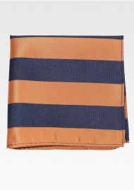 Turquoise and Pink Striped Pocket Square