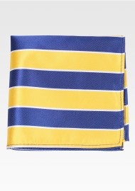 Navy and Golden Striped Pocket Square