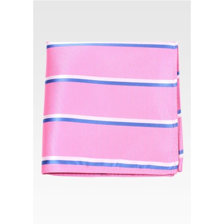Pink and Blue Ribbed Texture Pocket Square