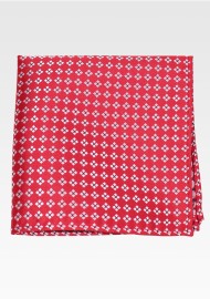 Cherry Red Checkered Pocket Square