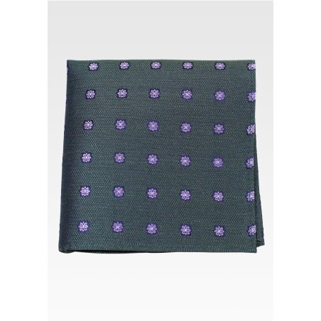 Pine Green Floral Pocket Square