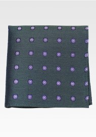 Pine Green Floral Pocket Square