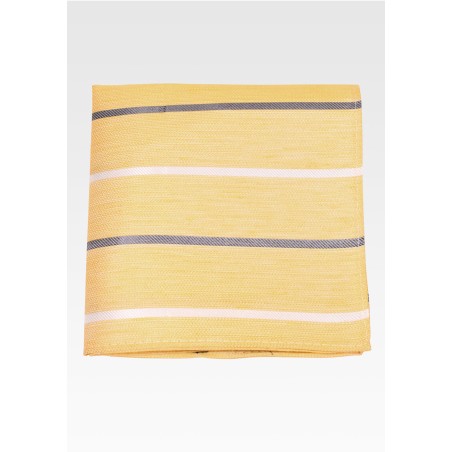 Linen, Cotton, Sulk Suit Pocket Hanky in Sun Yellow
