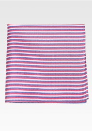 Red, White, Blue Striped Pocket Square in Silk and Cotton