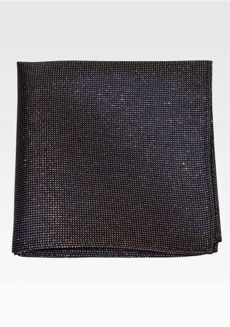 Formal Black and Gold Glitter Pocket Square