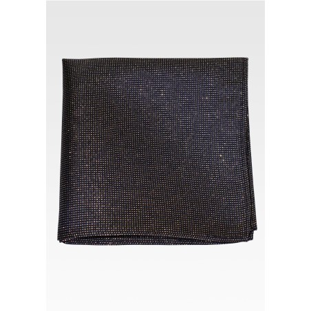 Formal Black and Gold Glitter Pocket Square