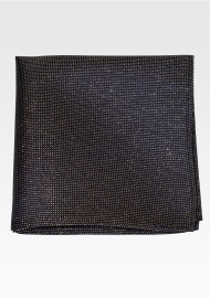 Formal Black and Gold Glitter Pocket Square