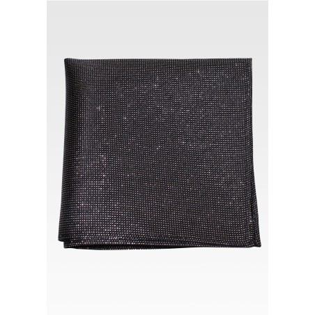 Formal Black and Silver Glitter Pocket Square
