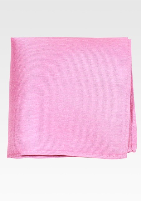 Raw Silk Pocket Square in Carnation Pink