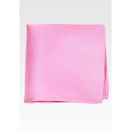 Raw Silk Pocket Square in Carnation Pink