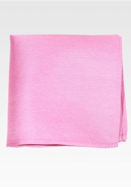 Raw Silk Pocket Square in Carnation Pink