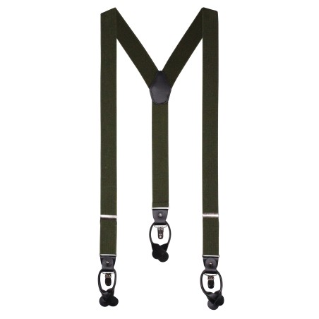 Dark Olive Elastic Band Suspenders