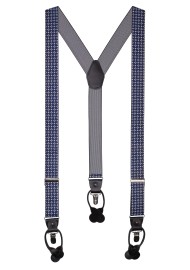 Navy and Silver Elastic Band Dress Suspenders