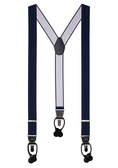 Dress Blue Elastic Band Suspenders