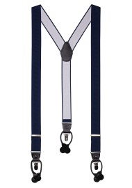 Dress Blue Elastic Band Suspenders
