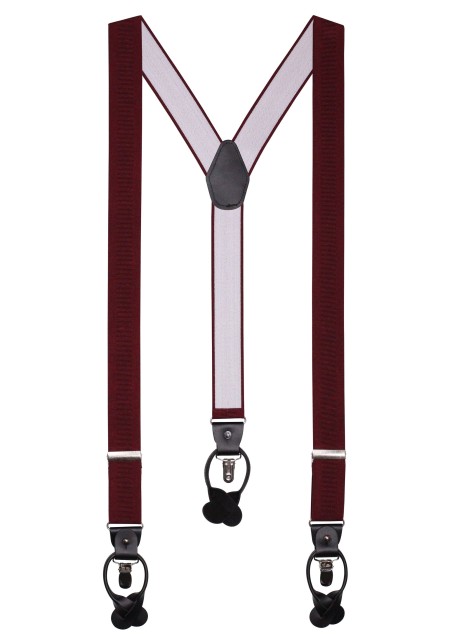 Wine Color Elastic Suspenders for Men