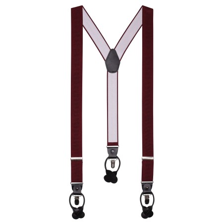 Wine Color Elastic Suspenders for Men