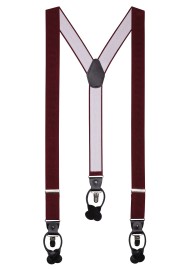 Wine Color Elastic Suspenders for Men