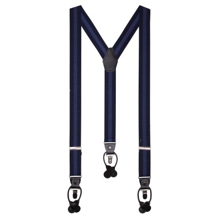 Striped Elastic Band Suspender in Blue