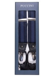 Striped Elastic Band Suspender in Blue