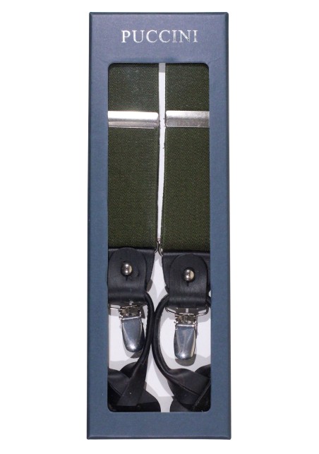 Dark Olive Elastic Band Suspenders
