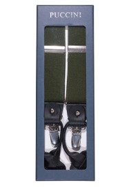 Dark Olive Elastic Band Suspenders