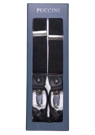 Midnight Blue Elastic Suspenders with Argyle Checks