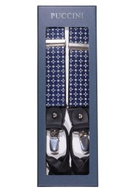 Navy and Silver Elastic Band Dress Suspenders