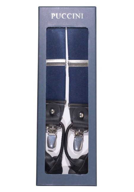 Dress Blue Elastic Band Suspenders