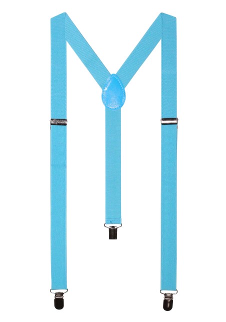 Ice Blue Mens Suspenders with Elastic Bands