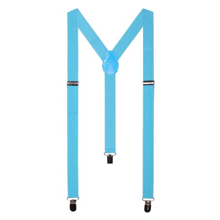 Ice Blue Mens Suspenders with Elastic Bands