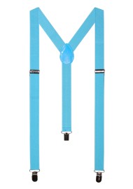 Ice Blue Mens Suspenders with Elastic Bands
