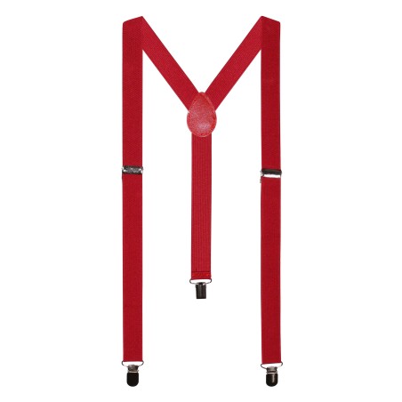 Solid Burgundy Elastic Band Suspenders for Men