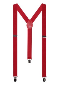 Solid Burgundy Elastic Band Suspenders for Men