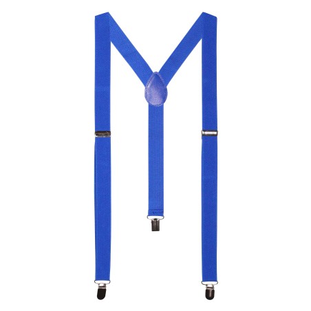 Morning Glory Blue Mens Suspenders with Clips