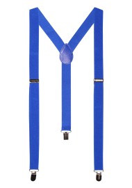 Morning Glory Blue Mens Suspenders with Clips