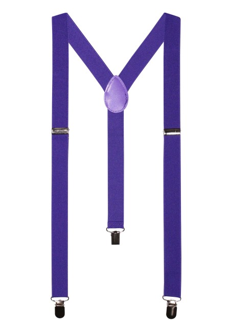 Mens Elastic Suspenders in Purple Storm Color