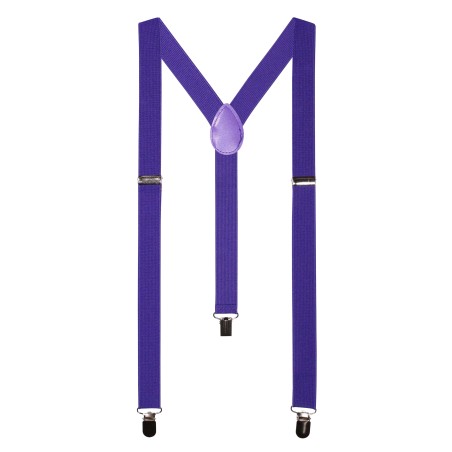 Mens Elastic Suspenders in Purple Storm Color