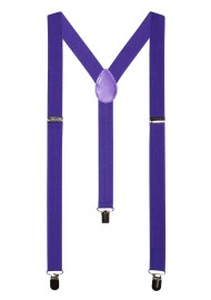 Mens Elastic Suspenders in Purple Storm Color