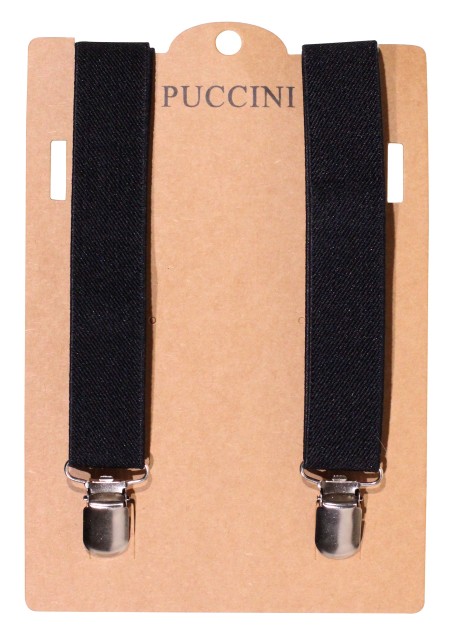 Black Clip On Suspenders in Adjustable Length