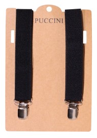 Black Clip On Suspenders in Adjustable Length