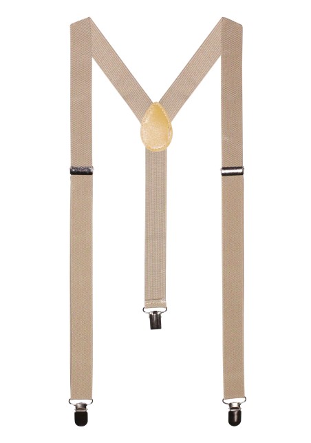 Champagne Dress Suspenders with Elastic Bands and Metal Clips