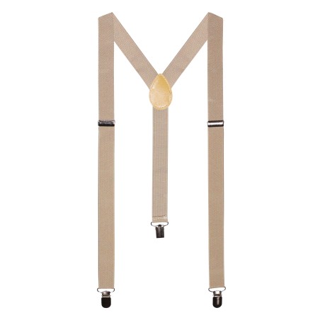Champagne Dress Suspenders with Elastic Bands and Metal Clips