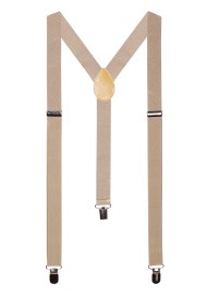 Champagne Dress Suspenders with Elastic Bands and Metal Clips