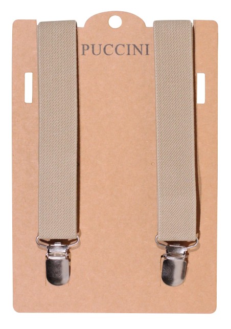 Champagne Dress Suspenders with Elastic Bands and Metal Clips