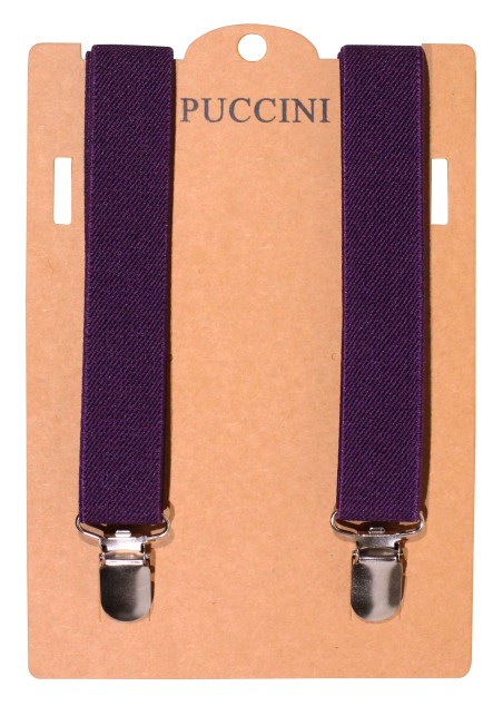 Grape Purple Elastic Band Suspenders