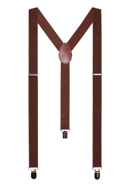 Walnut Brown Elastic Band Suspenders