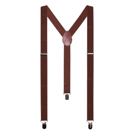 Walnut Brown Elastic Band Suspenders