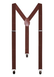 Walnut Brown Elastic Band Suspenders